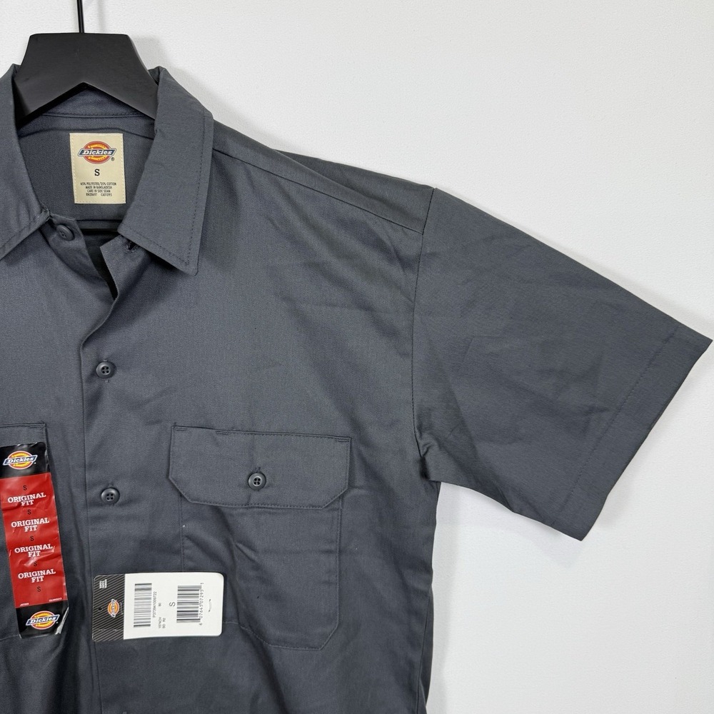 Dickies 1574 Short Sleeve Original Fit Work Shirt Charcoal Grey Mens Small New